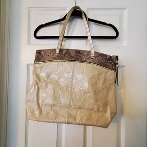 Large leather Coach tote